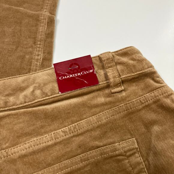Charter Club | Slim It Up Gingerbread Brown Corduroy Pant Straight Leg Womens 16 - Picture 7 of 7